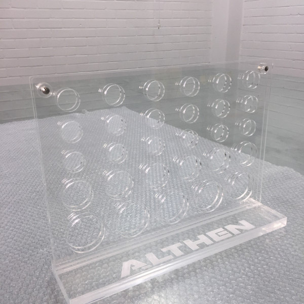 plastic design beursdisplay incl laser graveren